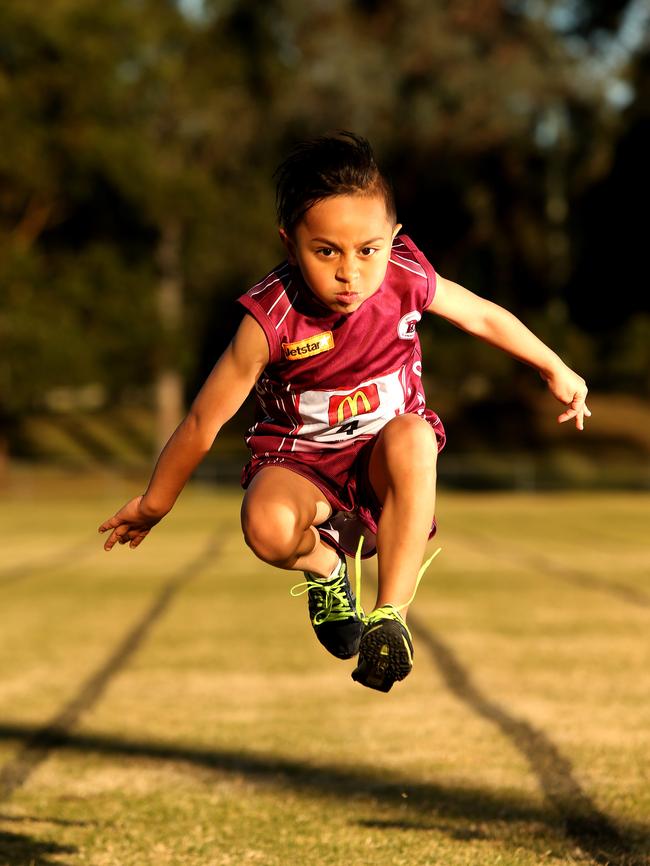 Local Sports Star nominee Benjamin Nasio, 5, has won plenty of medals and age championships. AAP Image/ Justin Sanson