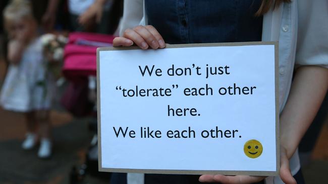 Islamophobic? The day after the attack people came together to attend a vigil outside Finsbury Park Mosque. Picture: Isabel Infantes/AFP