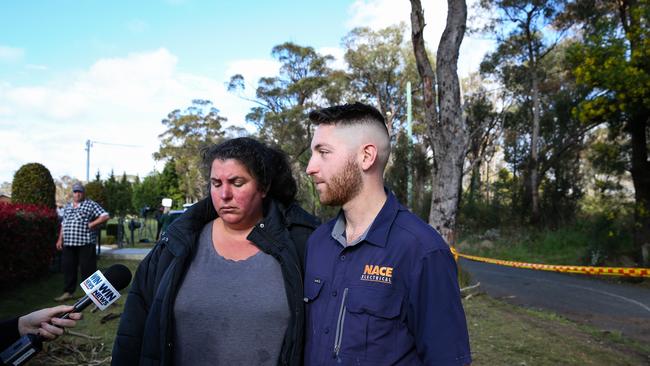 Neighbours Amanda Stenos and Nathan Pace – who was first at the scene of the crash site – were lost for words. Picture: NCA Newswire/Gaye Gerard