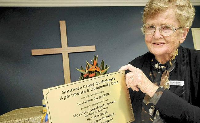 WELCOMED: Mercy sister Juliana Dwyer RSM officially opened the Southern Cross St Michael’s Apartments & Community Care in Casino on Saturday. Picture: Doug Eaton