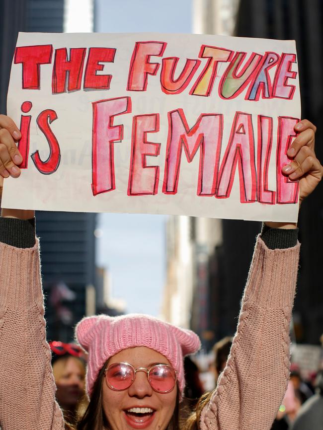 A woman at the Womens March in New York City. Picture: AFP