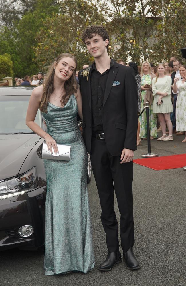 Students arriving in style for the 2024 Glasshouse Christian College formal at Flaxton Gardens.