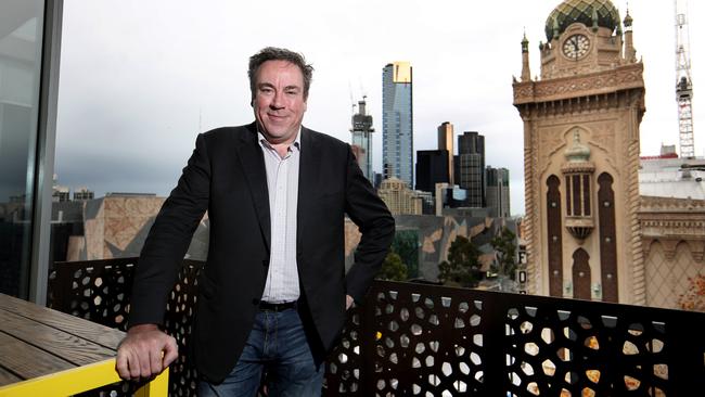 Former Dubber CEO Steve McGovern at his Melbourne office. Picture: David Geraghty