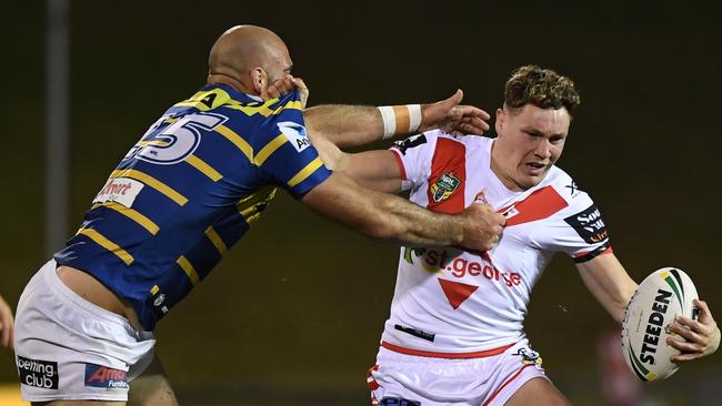 The Eels contained Kurt Mann of the Dragons in round 16. Picture: AAP Image