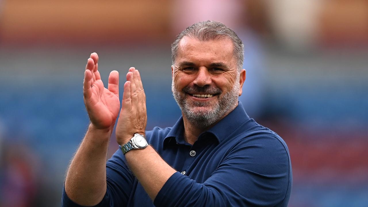 Ange Postecoglou, applauds fans. Photo by Gareth Copley/Getty Images.