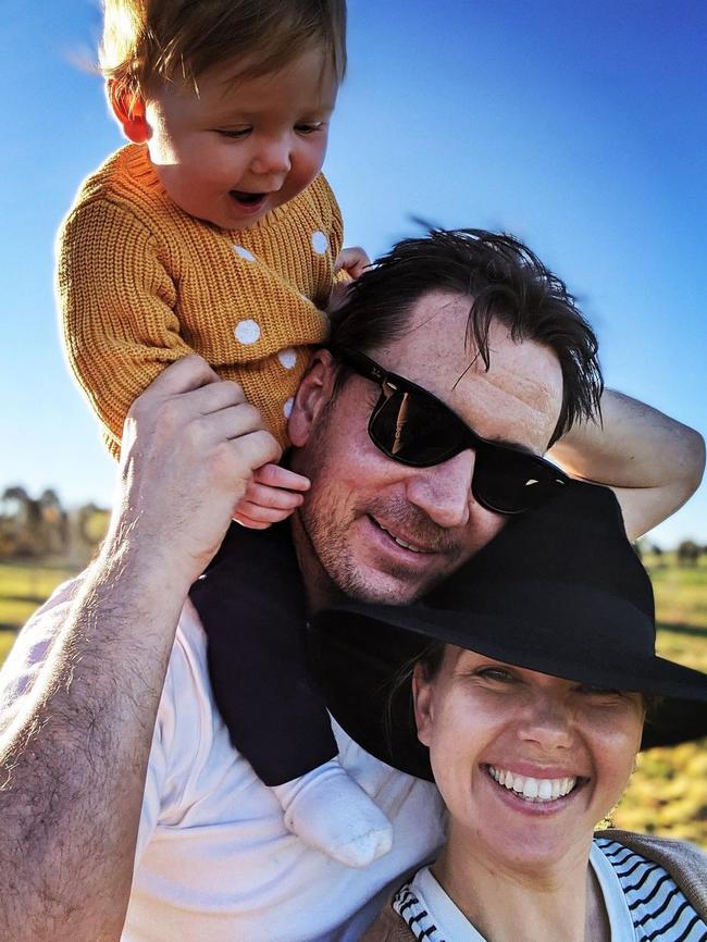 Edwina Bartholomew with husband, Neil, and daughter, Molly. Picture: Supplied