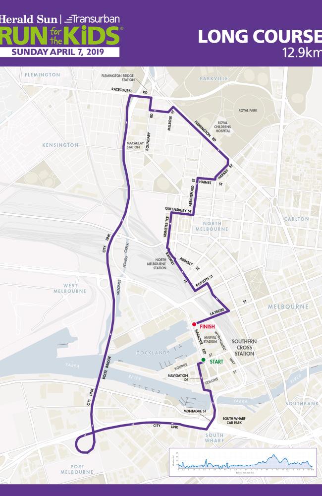 The Run for the Kids 2019 long course map.