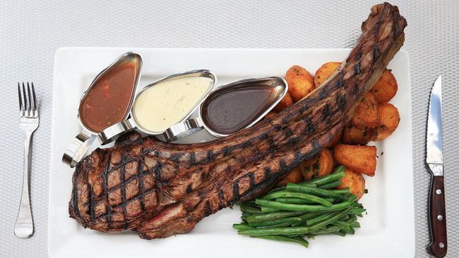 The Oaks hotel in Neutral Bay is home to one of the biggest steaks on offer, the 1.8kg Tomahawk. Picture: Toby Zerna