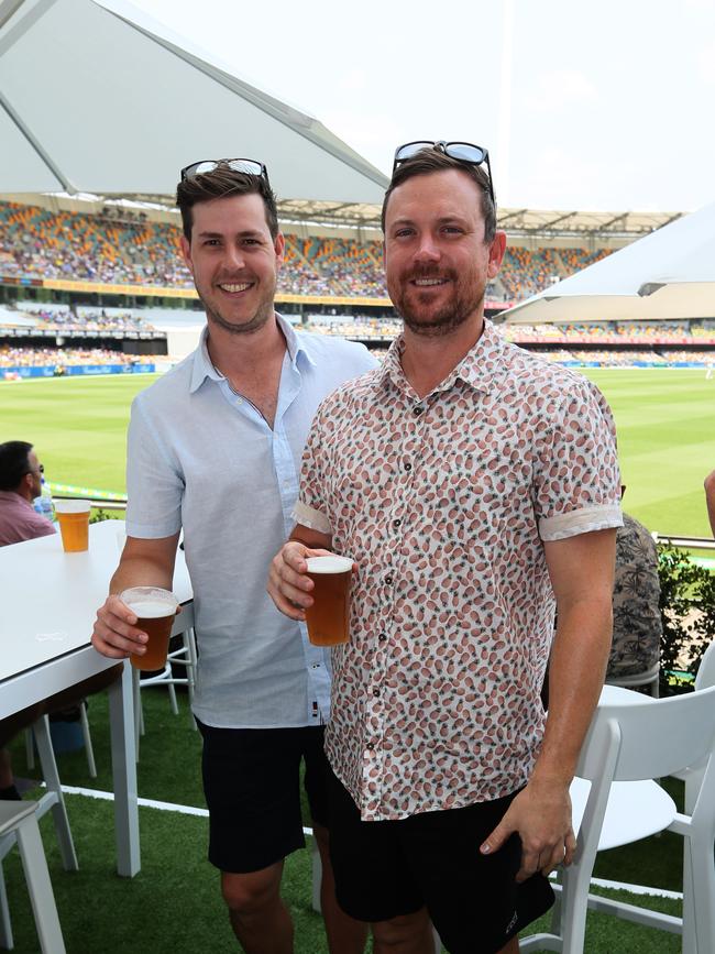 Socials at First Test, Australia v Pakistan at the Gabba. David Torry and Ryan Bonnor Thursday 21st November 2019 (AAP Image - Richard Waugh