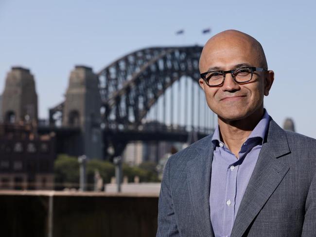 SYDNEY, AUSTRALIA - NOVEMBER 20: Satya Nadella poses for a photo on November 20, 2019 in Sydney, Australia. (Photo by Mark Nolan/Getty Images for Microsoft)