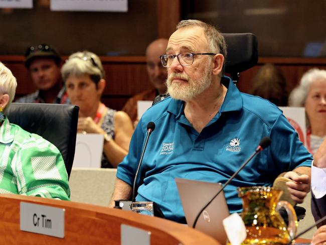 Cairns Regional Council has voted to not introduce fluoride into Cairns' drinking water supply at an ordinary meeting attended by dozens of anti fluoride protesters. Councillor Rob Pyne voted to add flouride into the water. Picture: Brendan Radke