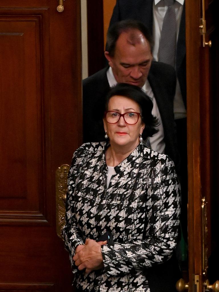 Vickie Chapman enters parliament for question time on Thursday. Picture: Naomi Jellicoe