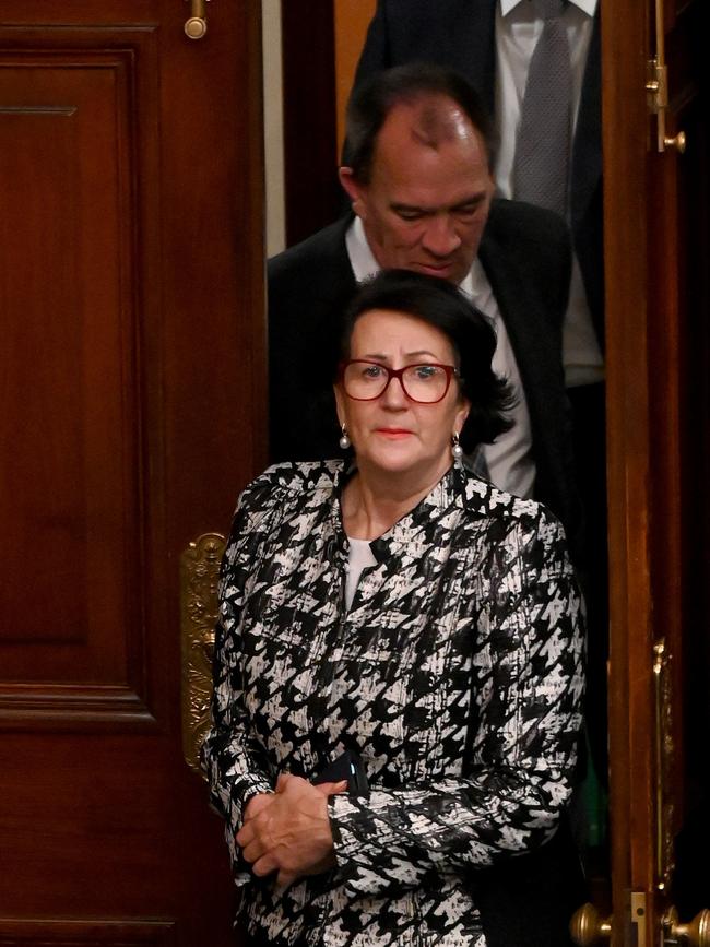 Vickie Chapman enters parliament for question time on Thursday. Picture: Naomi Jellicoe