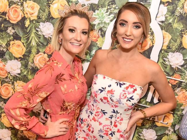 Nikki Pickering (left) and Bree Moloney at White Rhino Bar & Eats in Surfers Paradise for Melbourne Cup celebrations.