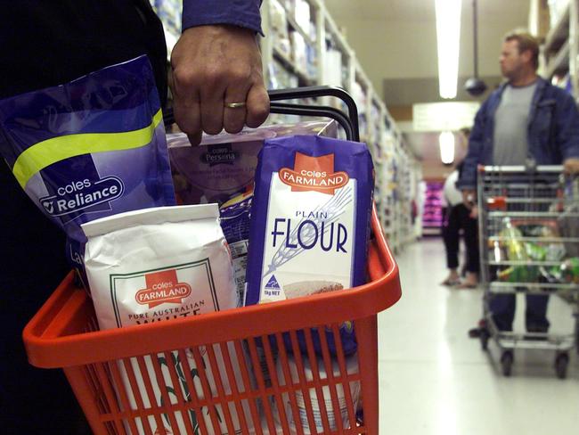 Shoppers with a small basket of food can use the 12-item restricted self-serve check-outs, while customers with a trolley full will go to the belted lanes with checkout staff. Picture: News Corp.