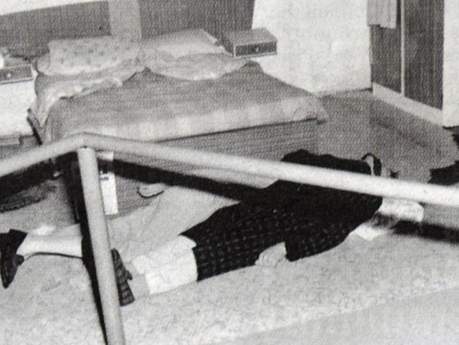 A re-creation of the scene in the bedroom where the Moffats were murdered in 1977.