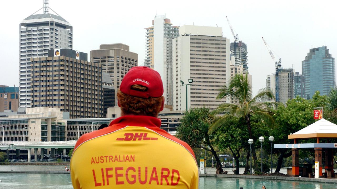 A lifeguard at the South Bank Parkland's pool. Queensland has 285 public facilities. Picture: AAP/Dave Hunt