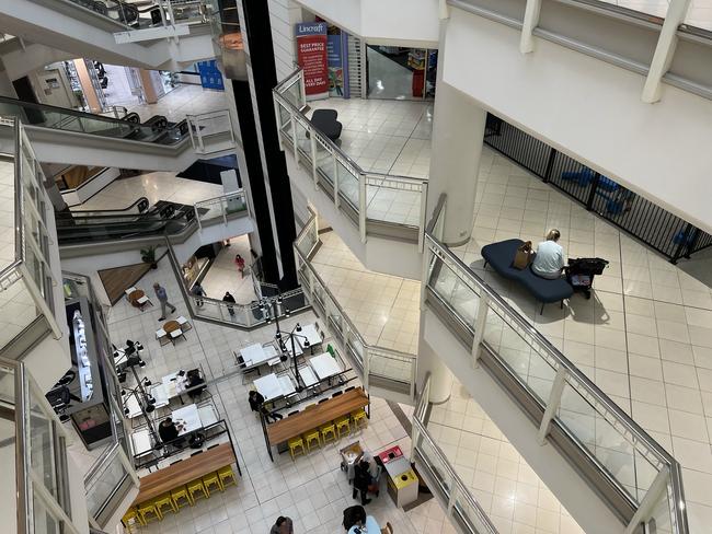 7/8/2023: Upper floors very quiet with very few shoppers in the newly named Uptown, formerly the Myer Centre , Brisbane. pic: Lyndon Mechielsen/Courier Mail