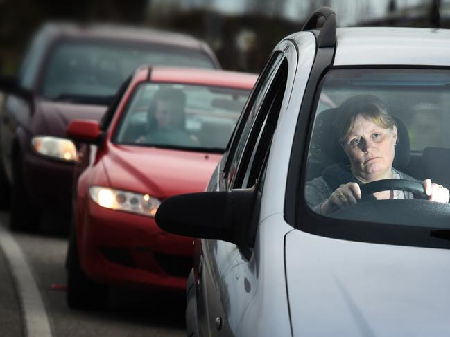 An accurate image of everyone during peak hour in Melbourne. Picture: Tony Gough