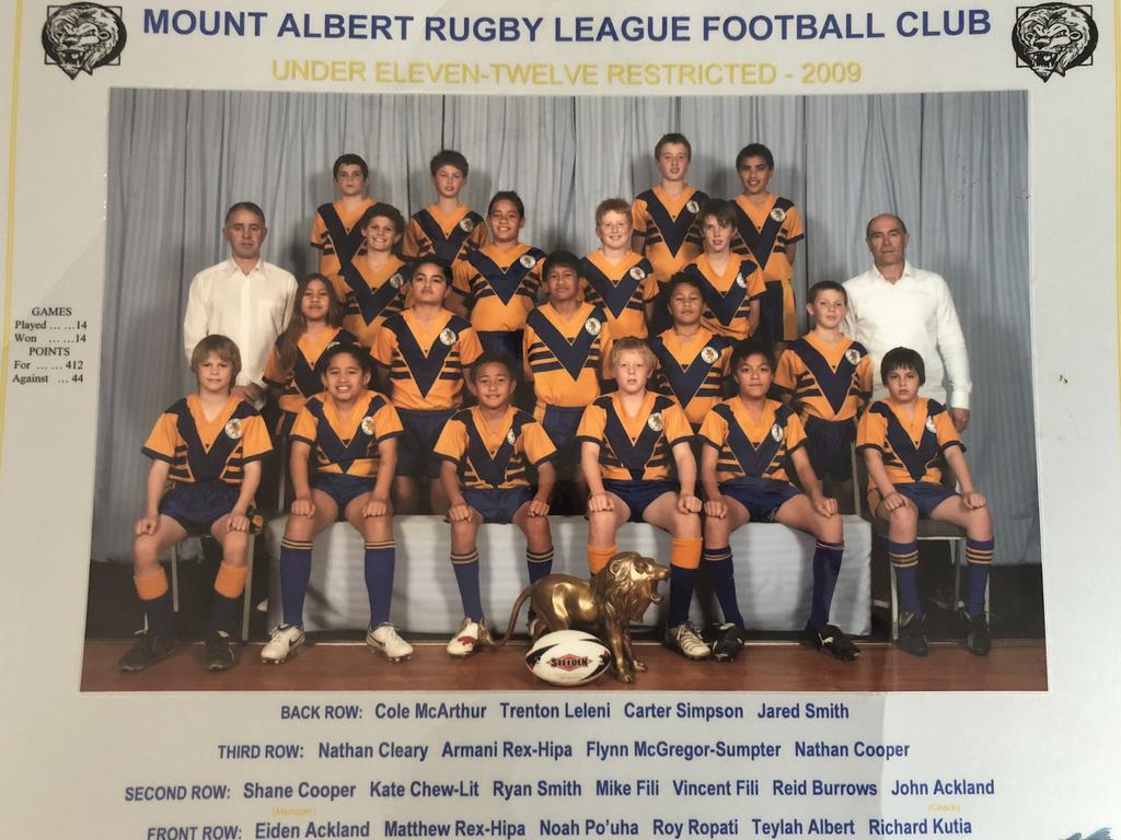 Early years ... Nathan Cleary and team in 2009.