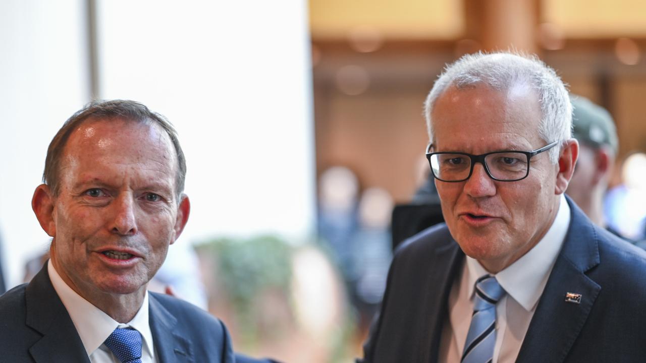 Former Liberal PM Tony Abbott has heaped praise on Mr Morrison’s service. Picture: NCA NewsWire / Martin Ollman