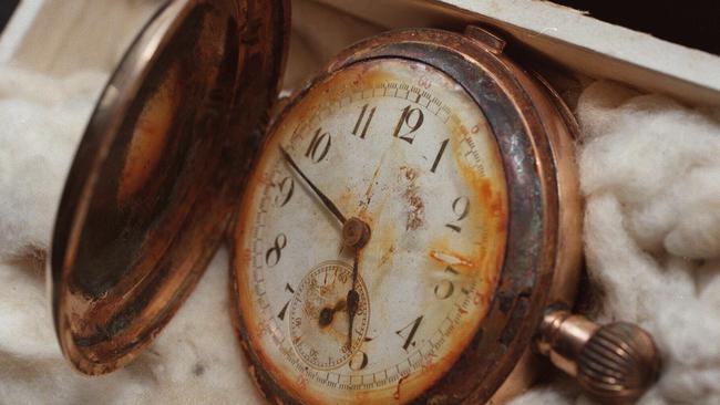 A fob watch recovered from the wreck of Titanic.