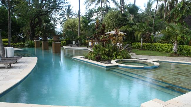 Double Island Resort pool when the facility was operating and attracting A-list celebrities. Picture: Supplied