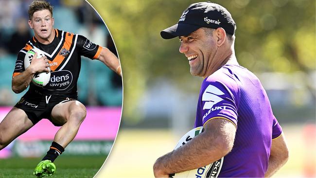 Storm legend Cameron Smith primed to do battle with Wests Tigers understudy Harry Grant.