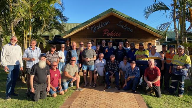 Former Bradken workers had a drink at the Walloon Saloon Hotel after the company shut down its Ipswich foundry on Friday, April 23.