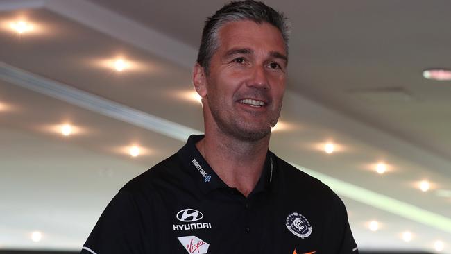 Stephen Silvagni cracks a smile on the last day of this year’s trade period. Picture: Michael Klein.