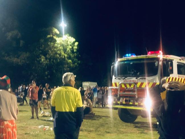 Emergency services responded to a fireworks display gone wrong at Allambie Heights Oval on December 11. Picture: Facebook