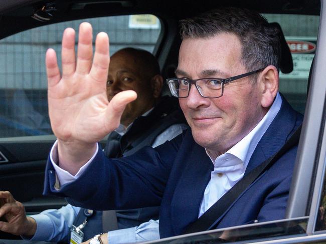 MELBOURNE, AUSTRALIA - SEPTEMBER 27: Departing Victorian Premier Daniel Andrews leaves Victorian Parliament house followin the Labor caucus meeting on September 27, 2023 in at Victorian Parliament House Melbourne, Australia. Victorian Premier Daniel Andrews yesterday announced his resignation following a nine year stint as Premier.   (Photo by Asanka Ratnayake/Getty Images)