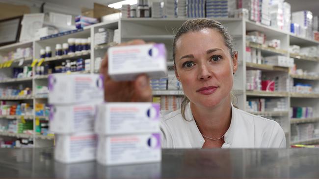 Pharmacy Guild Tasmania acting president Madeleine Bowerman with some of the meningococal vaccine at Terry White Chemmart in Sorell. Picturte: SAM ROSEWARNE.