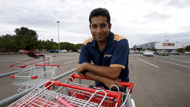 Bhupinder Sing a trolley collector with Coles. The Fair Work Commission’s third option has given Coles a perfect way out. Kelly Barnes/The Australian.