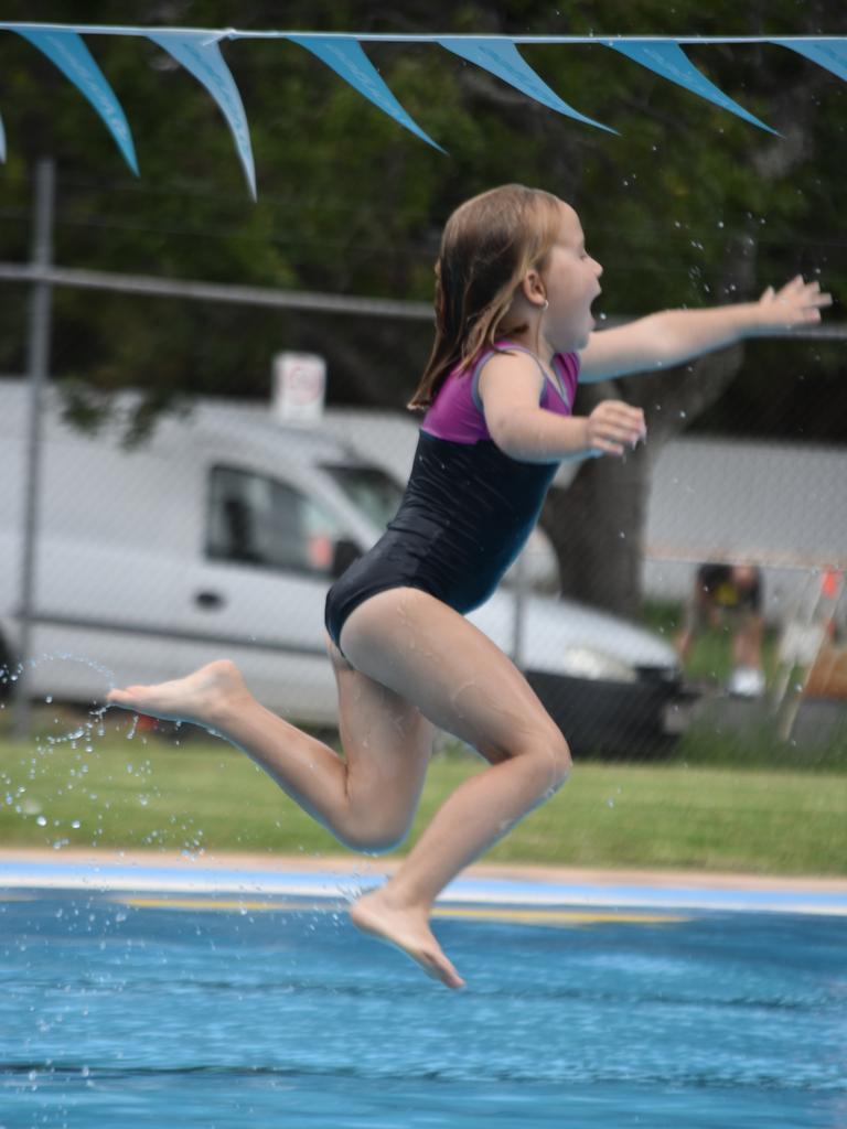 PARTY TIME: There were plenty of splatters and splashes at Dalby's pool party on Saturday.