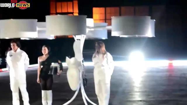 Lady Gaga wears world's first flying dress
