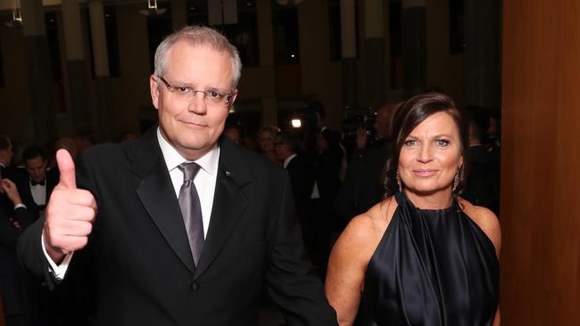 Our current PM Scott Morrison and his wife Jennifer. Picture: Gary Ramage