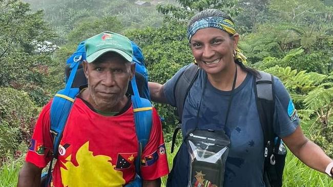 Former senator and Olympian Nova Peris on the Kokoda Track.