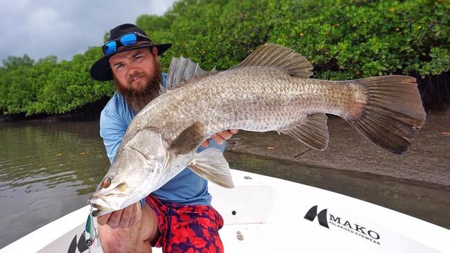 James Falkenberg was targeting barramundi when he accidentally hooked a crocodile. Photo: James Falkenberg/Facebook