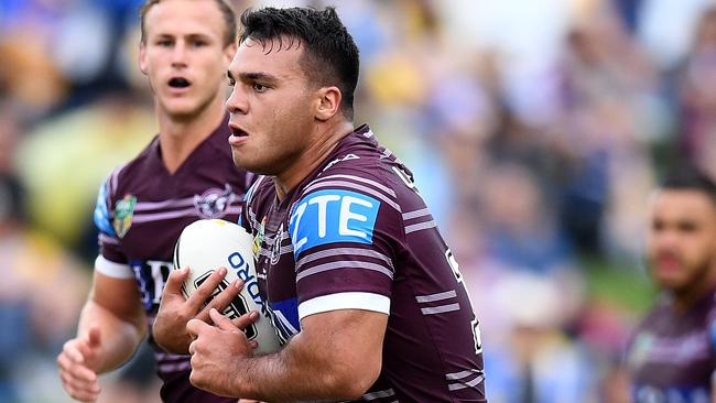 Lloyd Perrett in action for the Sea Eagles.