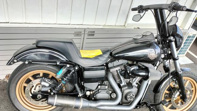 A Harley-Davidson seized during the raids.