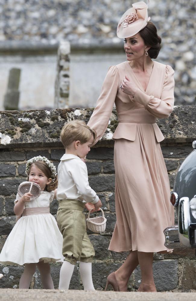 Prince George and Princess Charlotte are expected to be pageboy and flower girl at the wedding, a year after they served those roles at Catherine, Duchess of Cambridge’s sister Pippa’s wedding. Picture: Arthur Edwards/Getty Images