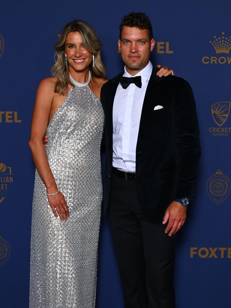 Alex Carey and Eloise Carey. Picture: Morgan Hancock/Getty Images for Cricket Australia