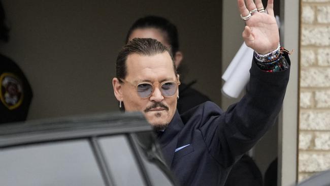 Johnny Depp leaves court during the trial in Virginia. Picture: Drew Angerer