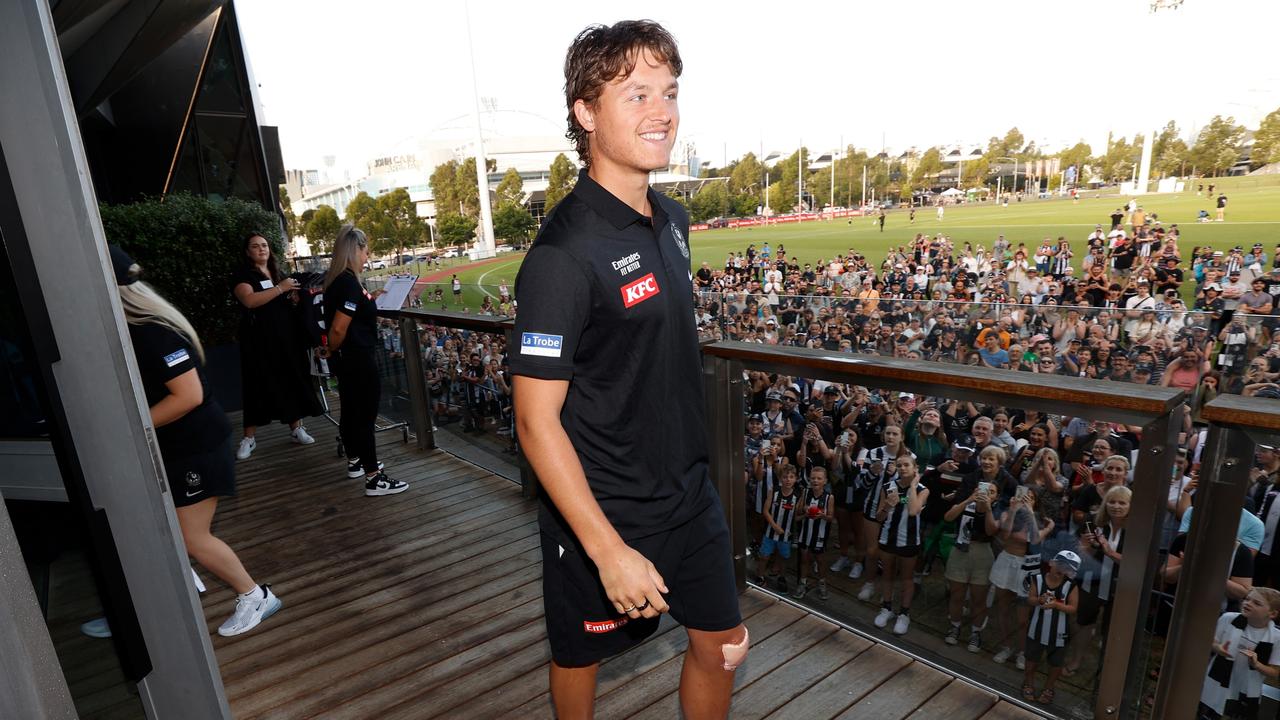 Ginnivan will miss both of the Pies’ practice matches and their opening two games of the 2023 season. (Photo by Michael Willson/AFL Photos via Getty Images)