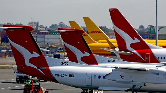 Qantas said its on time performance for flights had improved. Picture: NCA NewsWire / Nicholas Eagar