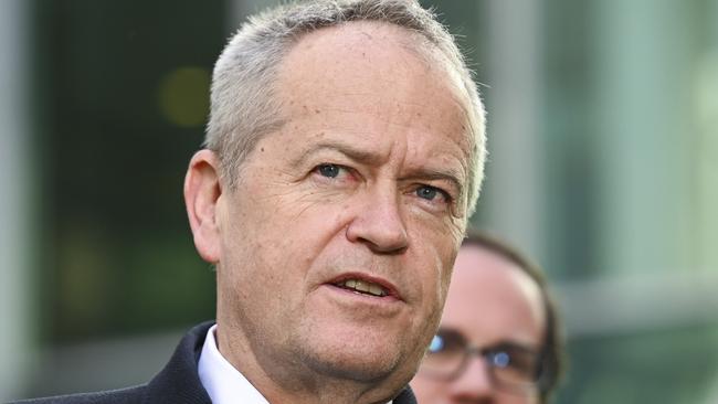 CANBERRA, Australia - NewsWire Photos - June 27, 2024: NDIS and Government Services Minister Bill Shorten and Minister for Veterans' Affairs of Australia Matt Keogh hold a press conference at Parliament House in Canberra. Picture: NewsWire / Martin Ollman