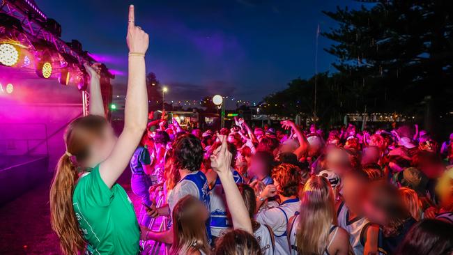 EDIT: FACES BLURRED: enjoying the first night of Schoolies at Victor Harbor, on November 25th, 2022.Picture: Tom Huntley