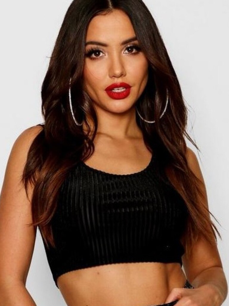 Buy Boohoo women halter neck bralette tops black Online