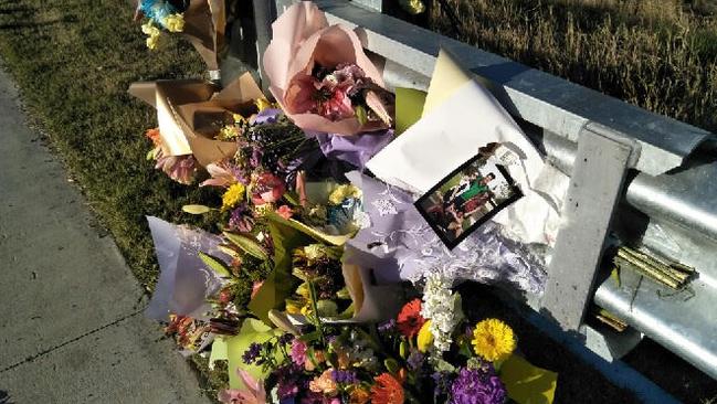 A floral tribute to Benjamin lays at the site of the crash.